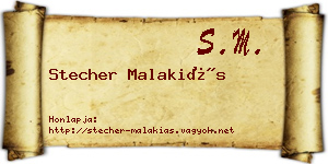 Stecher Malakiás névjegykártya